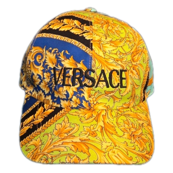 Versace Men's Logo Barocco Multi Color Prnt Bball Cap Size 59  MSRP $525.00 NWOT - Picture 1 of 8